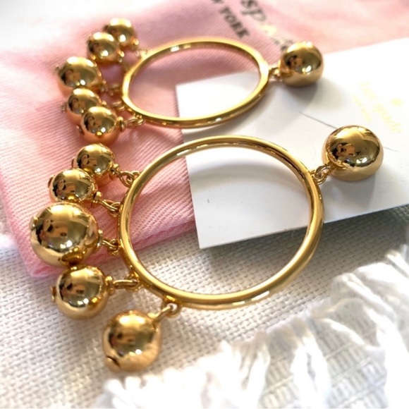 Kate Spade Bauble Gold Hoop Earrings BNWT - Picture 4 of 9